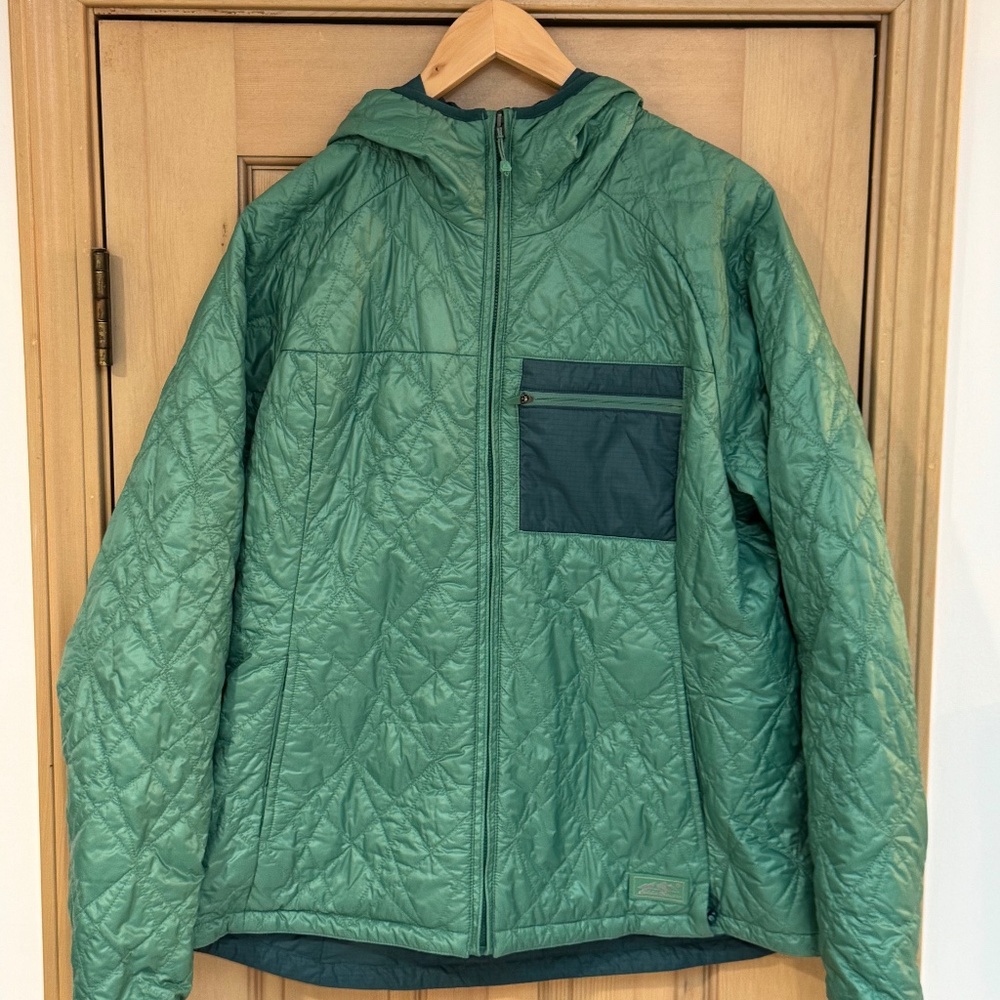 Eddie Bauer Green Quilted Hooded Puffer Jacket